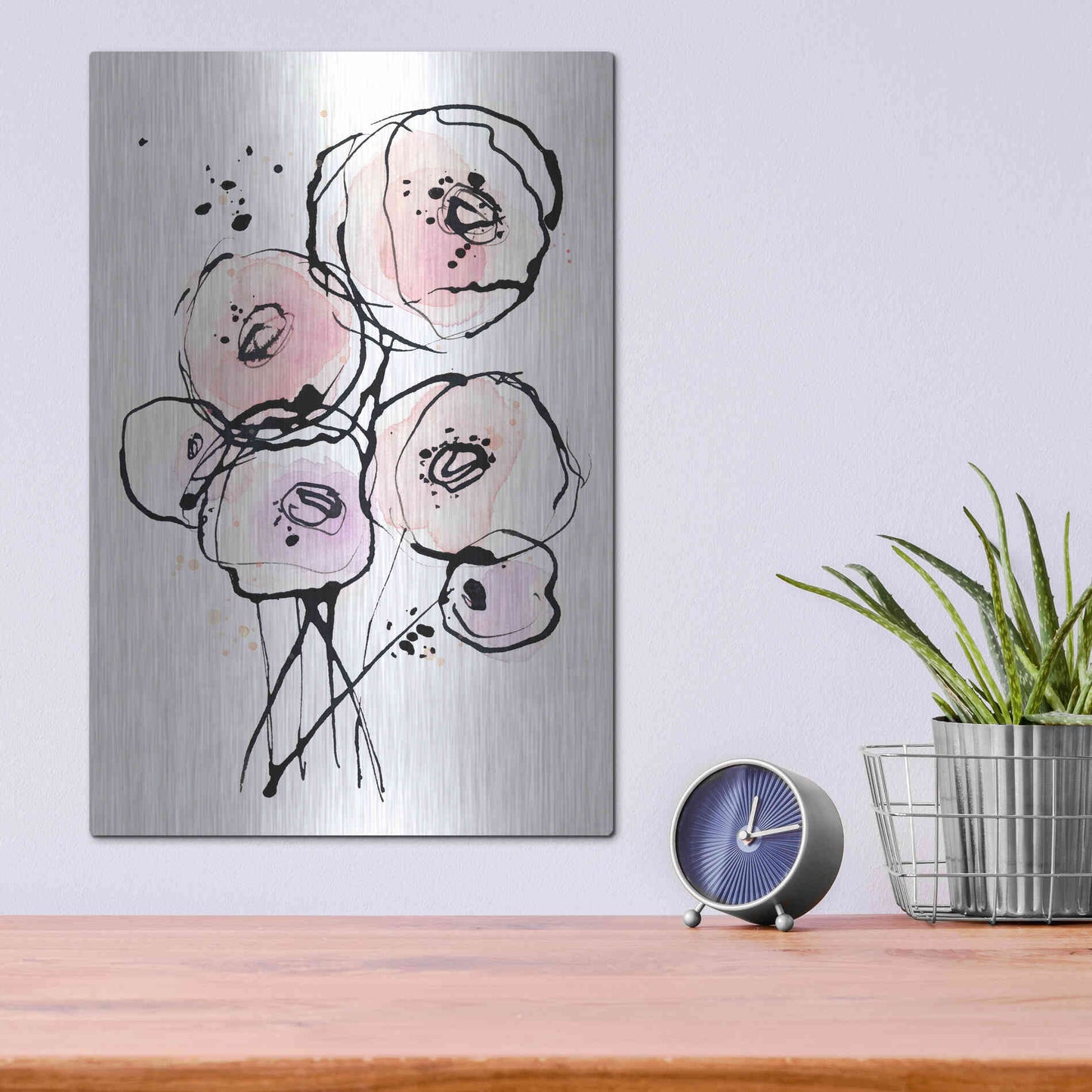 Luxe Metal Art 'Pink Mod 2' by Lesia Binkin Metal Wall Art,12x16