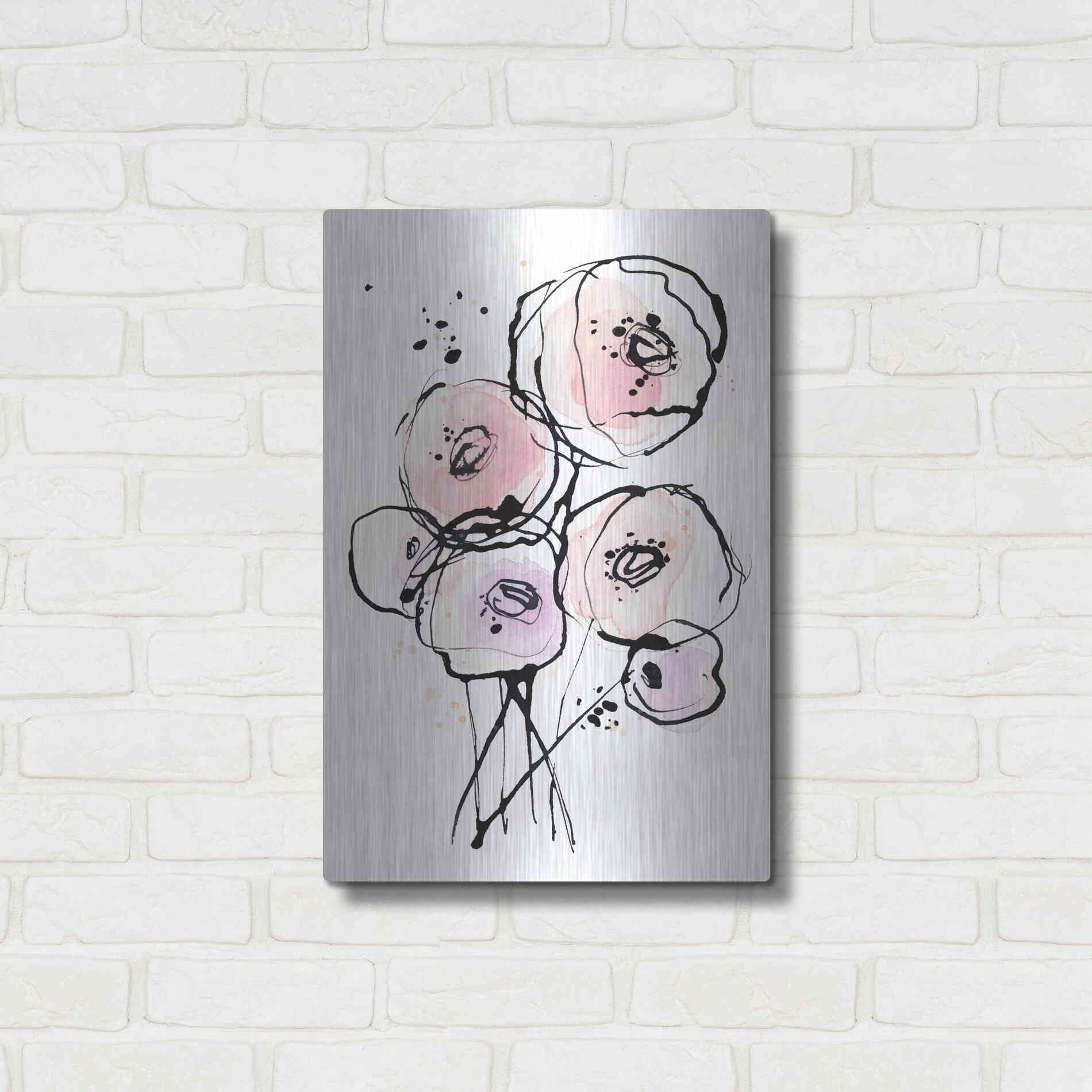 Luxe Metal Art 'Pink Mod 2' by Lesia Binkin Metal Wall Art,16x24