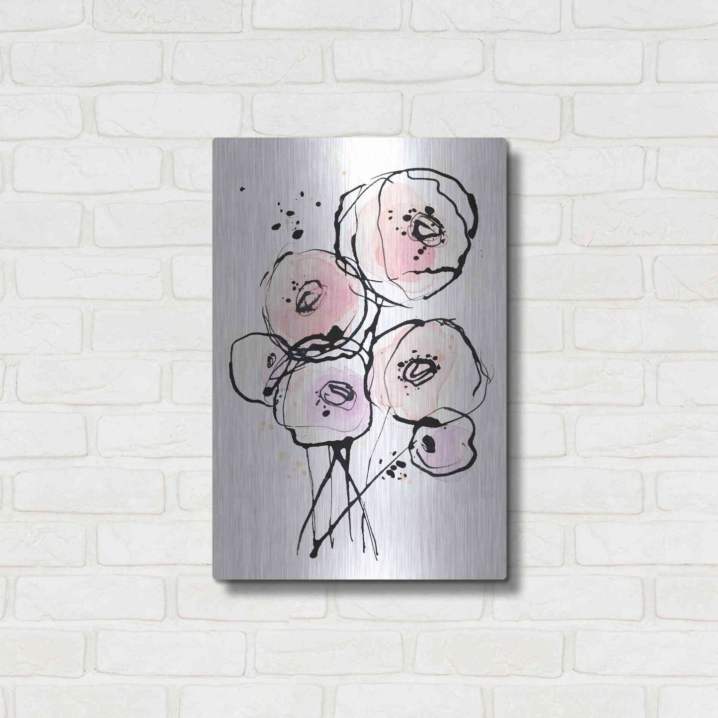 Luxe Metal Art 'Pink Mod 2' by Lesia Binkin Metal Wall Art,16x24