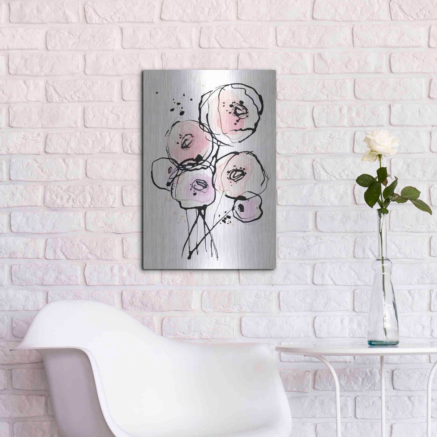 Luxe Metal Art 'Pink Mod 2' by Lesia Binkin Metal Wall Art,16x24