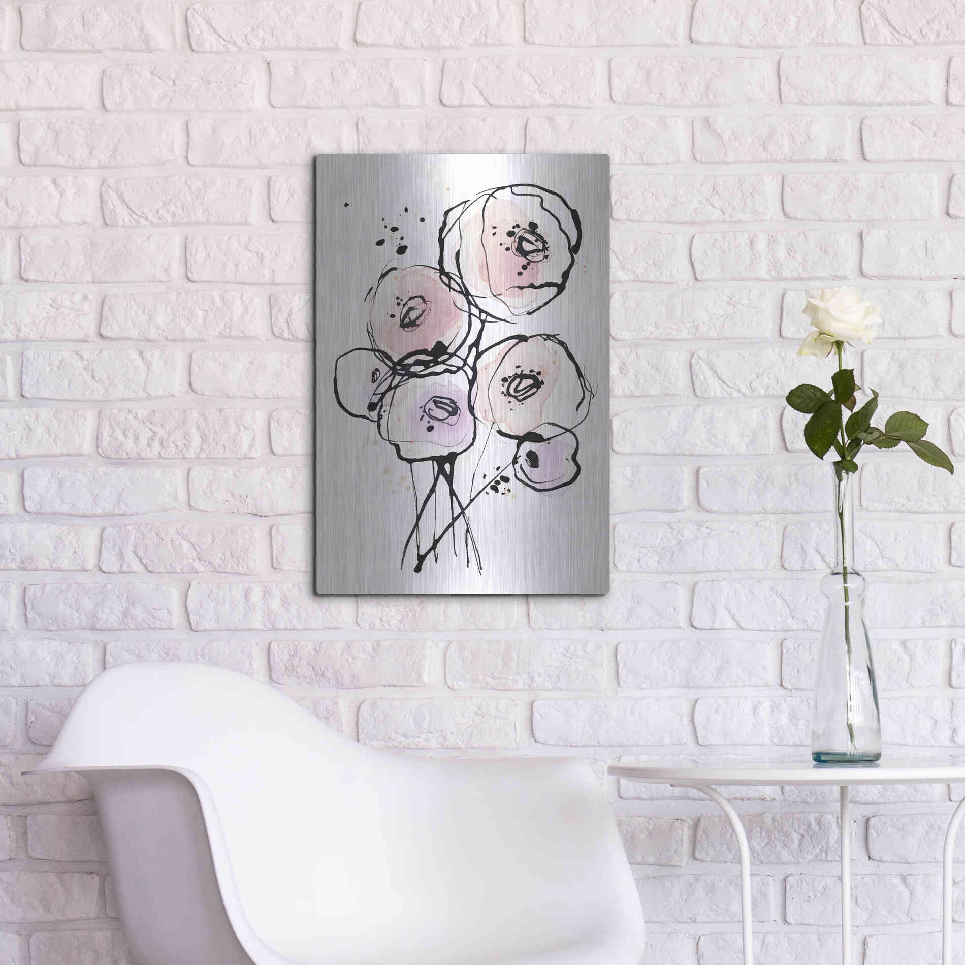 Luxe Metal Art 'Pink Mod 2' by Lesia Binkin Metal Wall Art,16x24