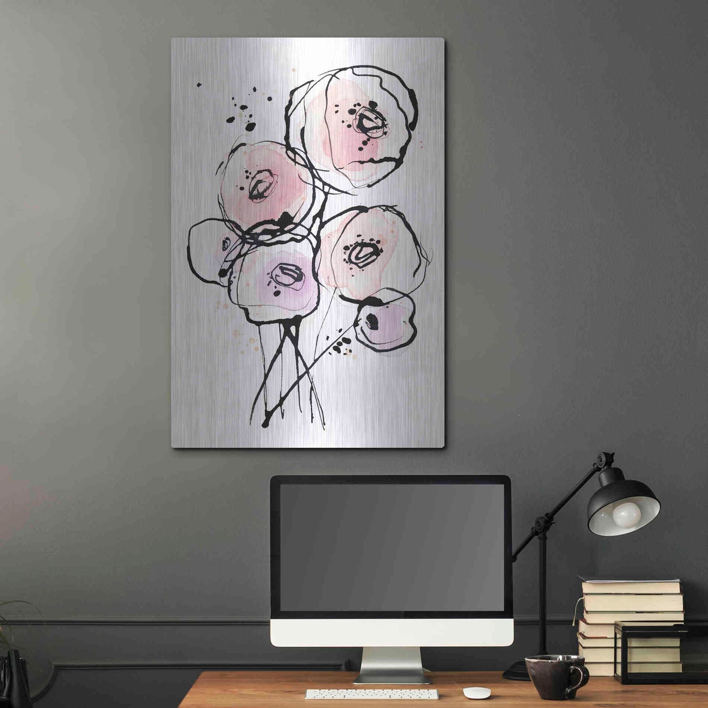 Luxe Metal Art 'Pink Mod 2' by Lesia Binkin Metal Wall Art,24x36