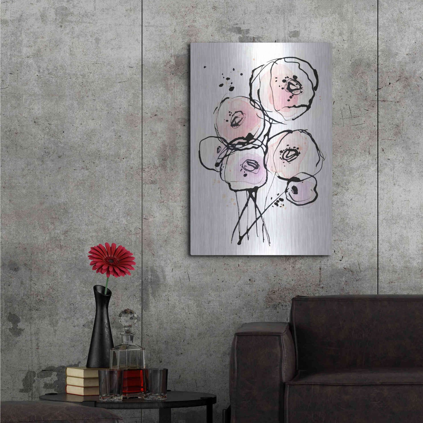 Luxe Metal Art 'Pink Mod 2' by Lesia Binkin Metal Wall Art,24x36