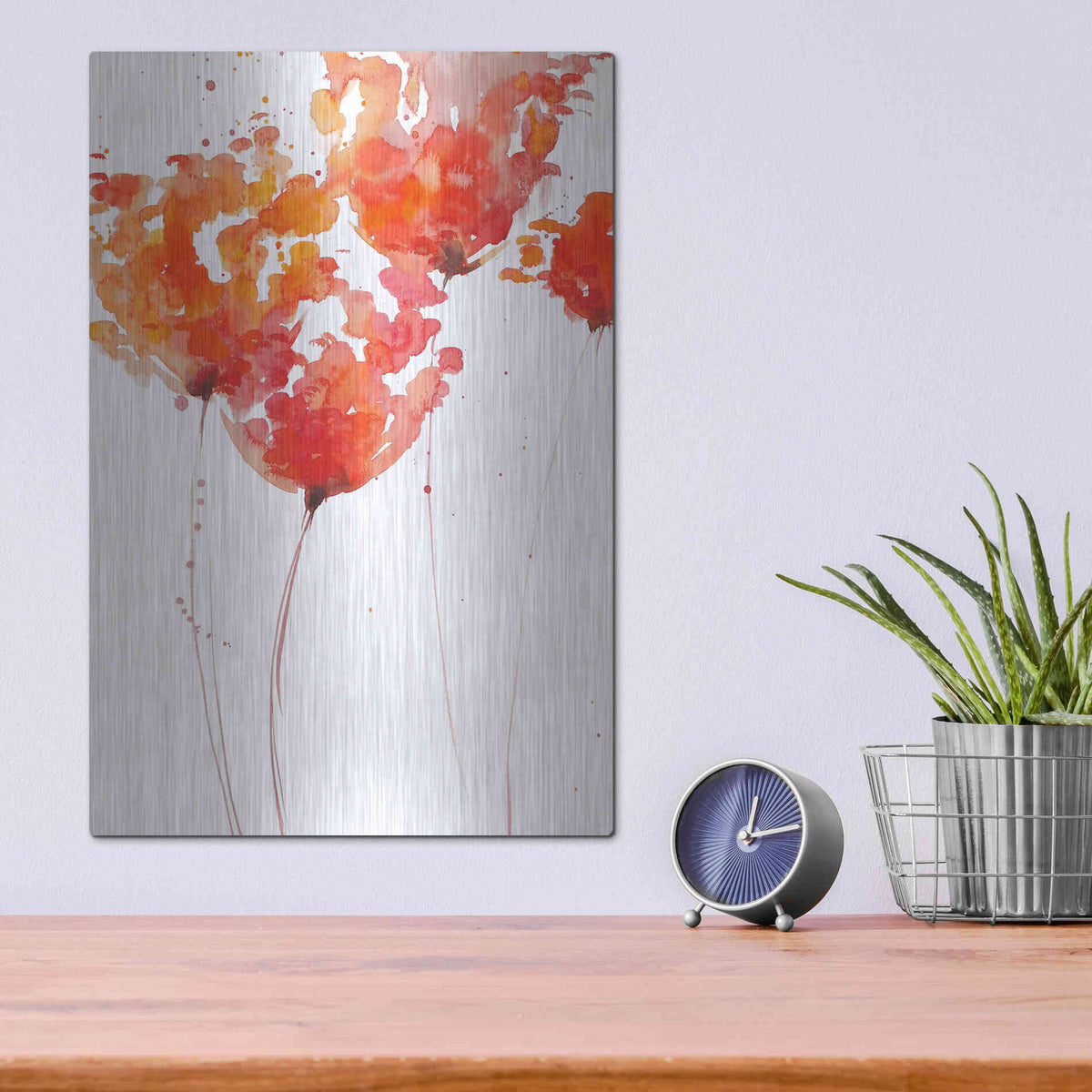 Luxe Metal Art 'Tangerine Tango 1' by Lesia Binkin Metal Wall Art,12x16