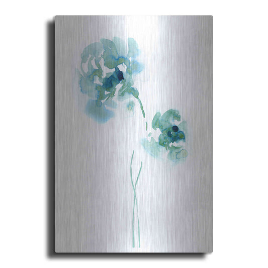 Luxe Metal Art 'Teal Florals' by Lesia Binkin Metal Wall Art