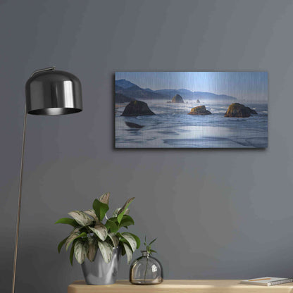 Luxe Metal Art 'Cannon Beach' by Michael Broom Metal Wall Art,24x12