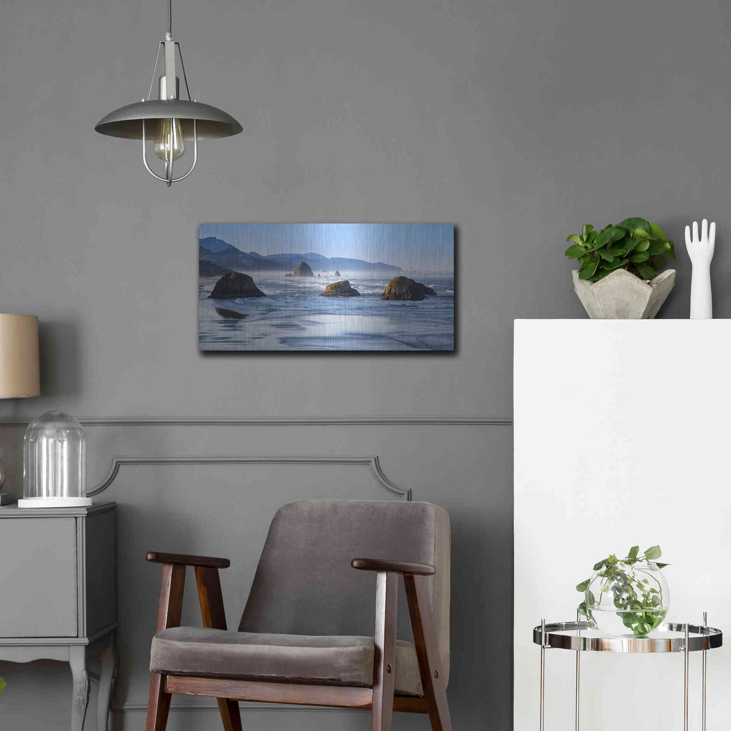 Luxe Metal Art 'Cannon Beach' by Michael Broom Metal Wall Art,24x12