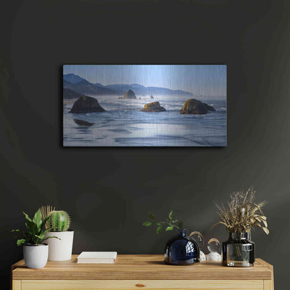 Luxe Metal Art 'Cannon Beach' by Michael Broom Metal Wall Art,24x12