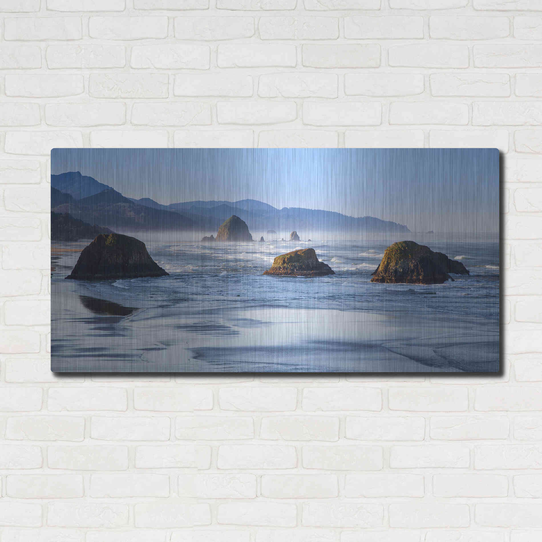 Luxe Metal Art 'Cannon Beach' by Michael Broom Metal Wall Art,48x24