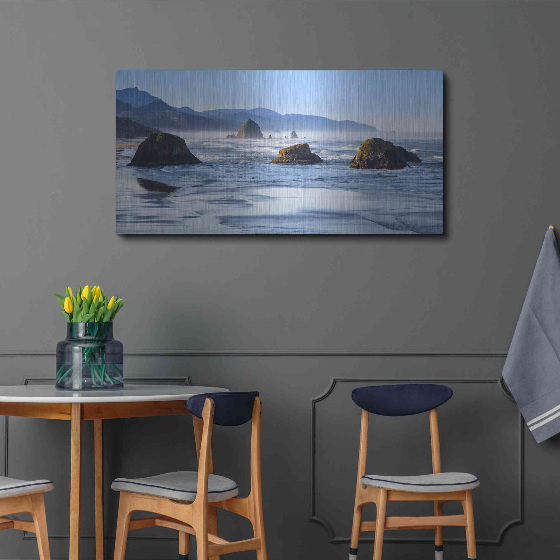 Luxe Metal Art 'Cannon Beach' by Michael Broom Metal Wall Art,48x24