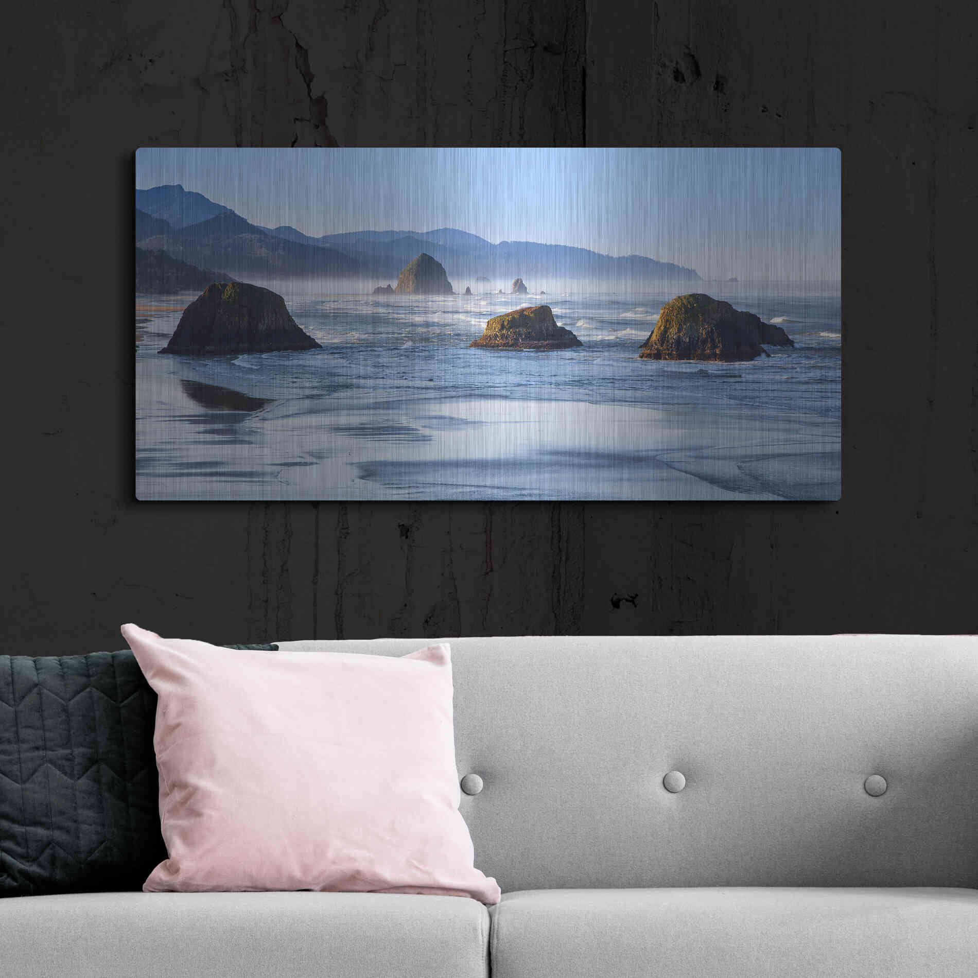 Luxe Metal Art 'Cannon Beach' by Michael Broom Metal Wall Art,48x24