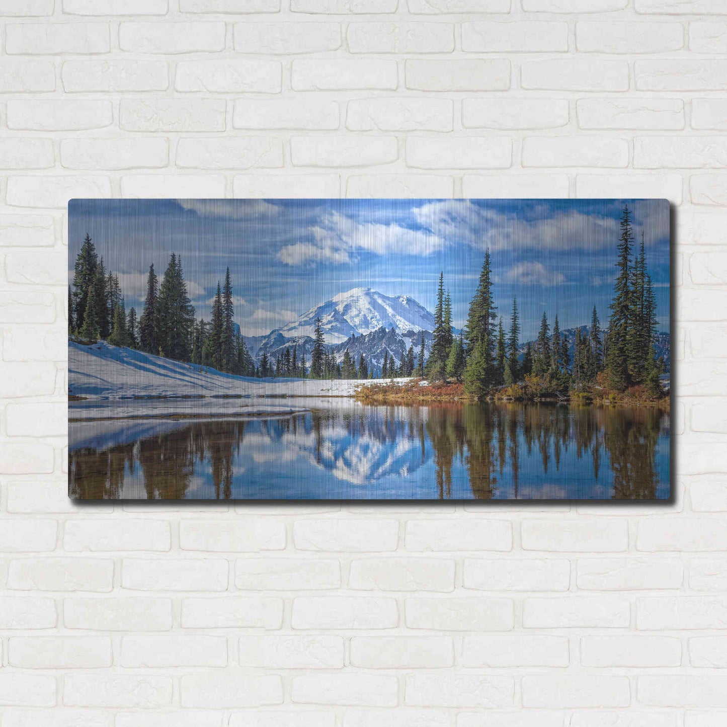 Luxe Metal Art 'Mt. Rainier Vista' by Michael Broom Metal Wall Art,48x24