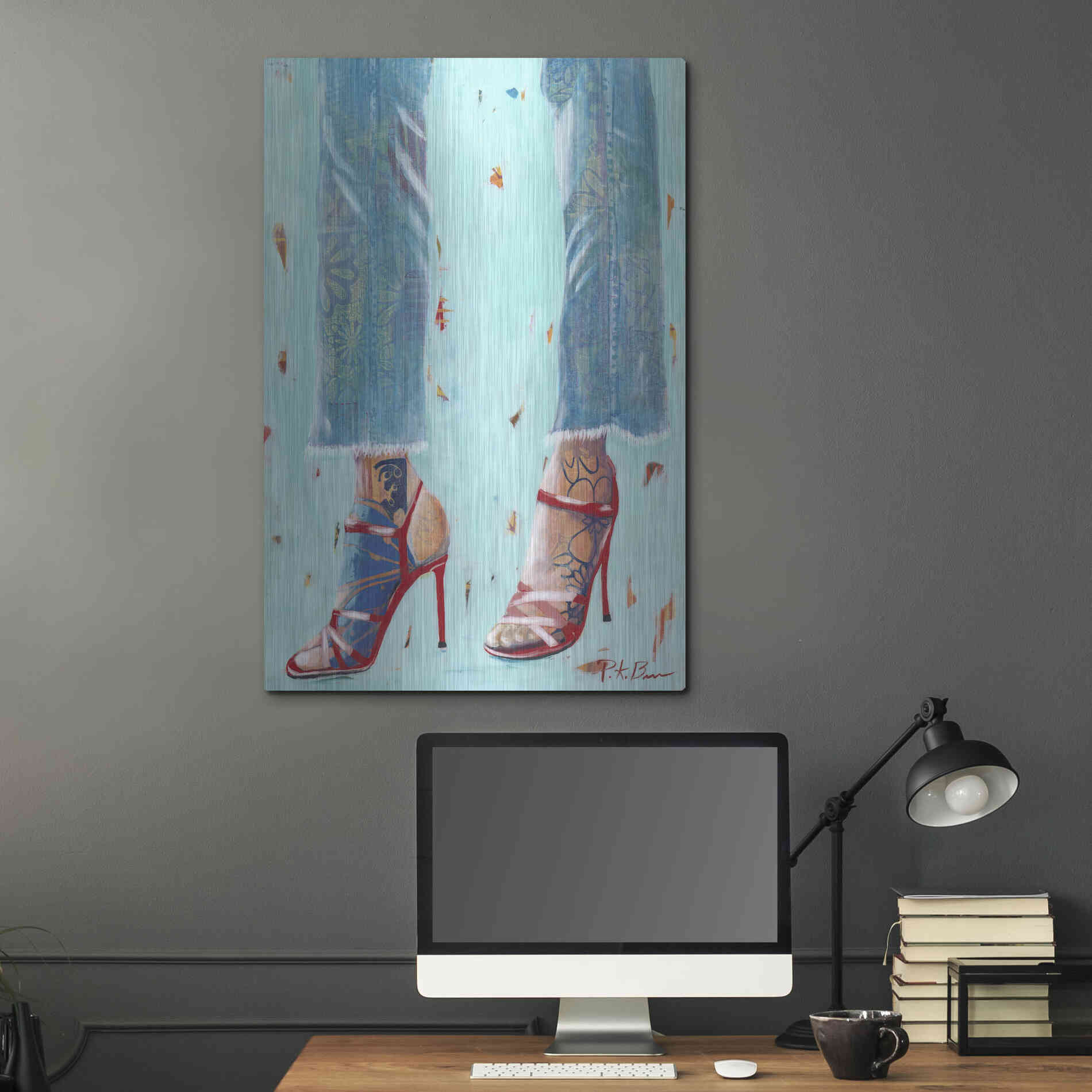 Luxe Metal Art 'Red Heels' by Pamela K. Beer Metal Wall Art,24x36