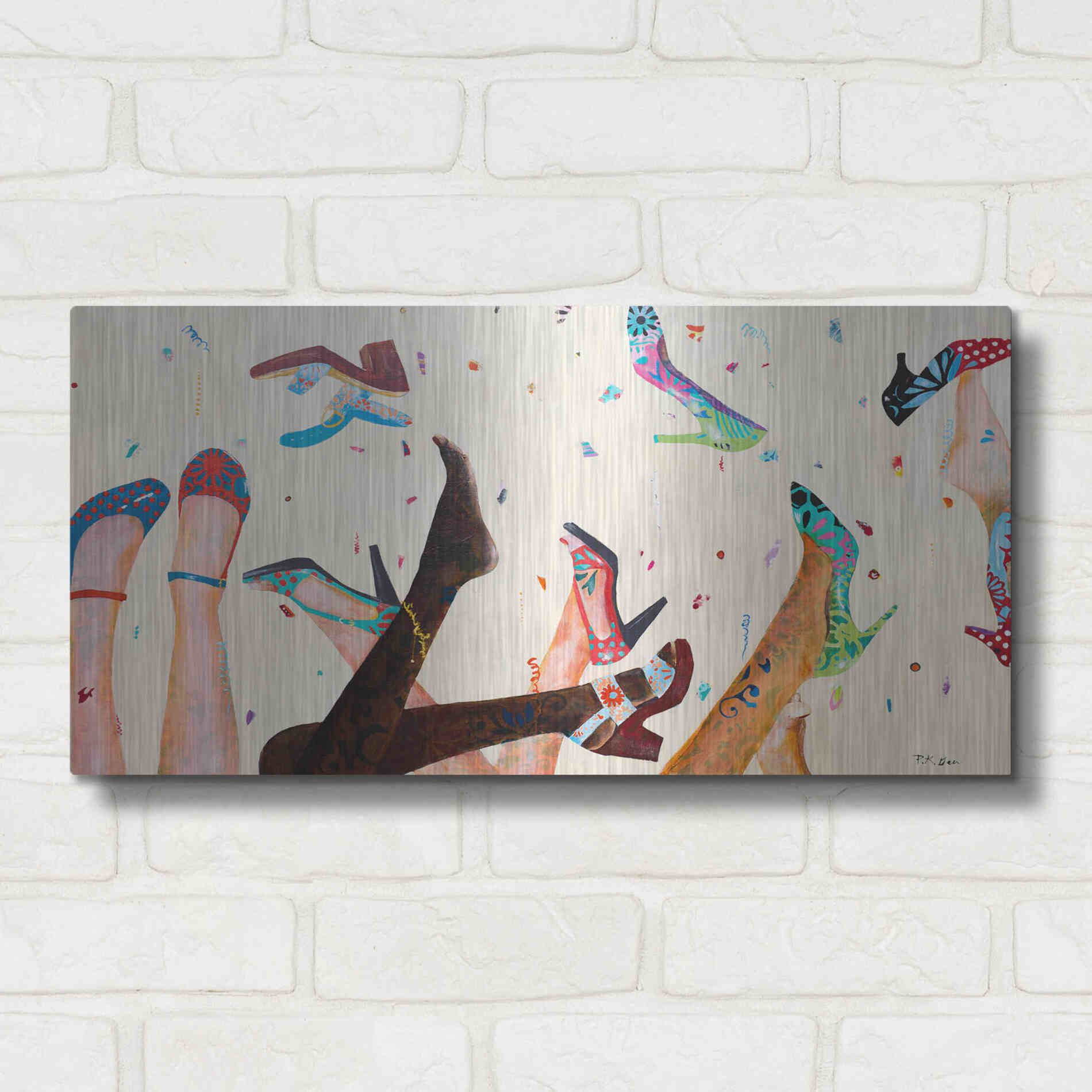 Luxe Metal Art 'Opening Day at the Salon' by Pamela K. Beer Metal Wall Art,24x12