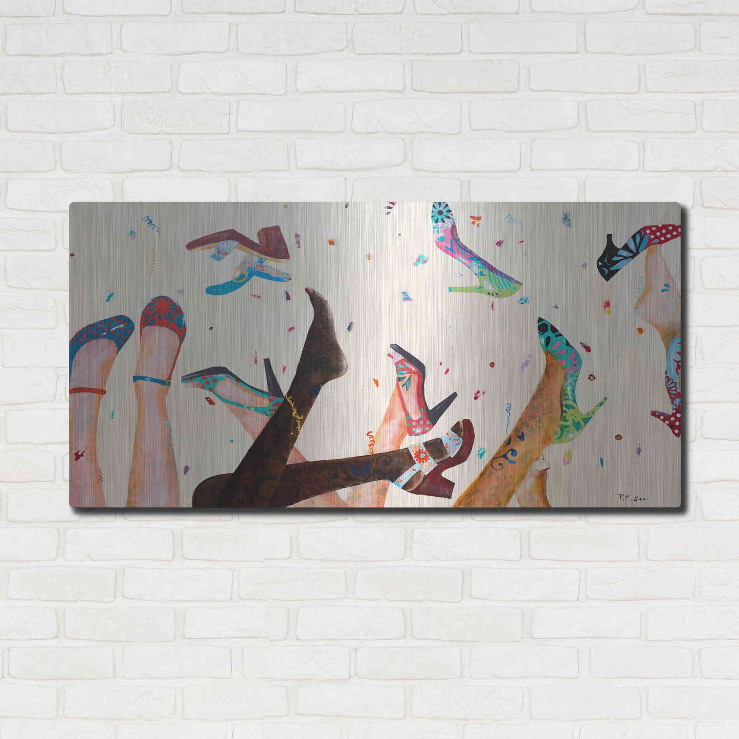 Luxe Metal Art 'Opening Day at the Salon' by Pamela K. Beer Metal Wall Art,48x24