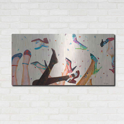 Luxe Metal Art 'Opening Day at the Salon' by Pamela K. Beer Metal Wall Art,48x24