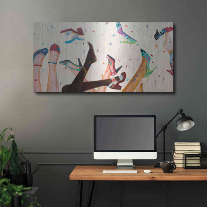 Luxe Metal Art 'Opening Day at the Salon' by Pamela K. Beer Metal Wall Art,48x24