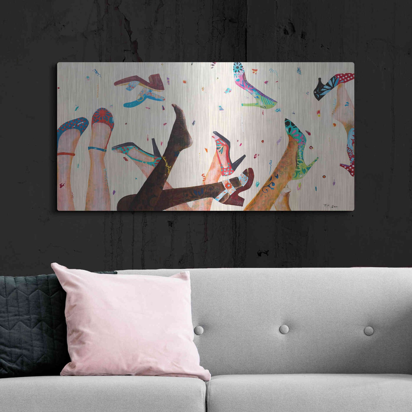 Luxe Metal Art 'Opening Day at the Salon' by Pamela K. Beer Metal Wall Art,48x24