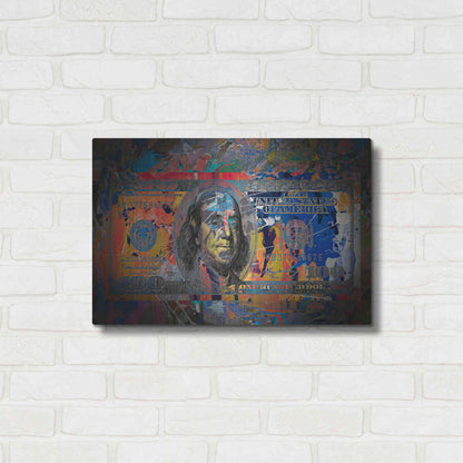 Luxe Metal Art 'Benjamin's Hundreds ' by Epic Portfolio Metal Wall Art,24x16