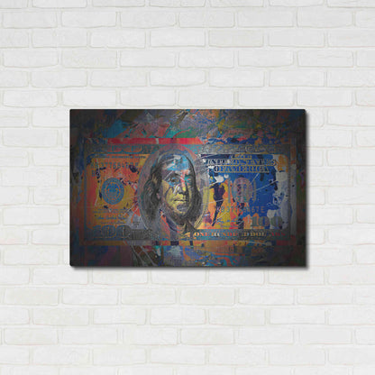 Luxe Metal Art 'Benjamin's Hundreds ' by Epic Portfolio Metal Wall Art,36x24