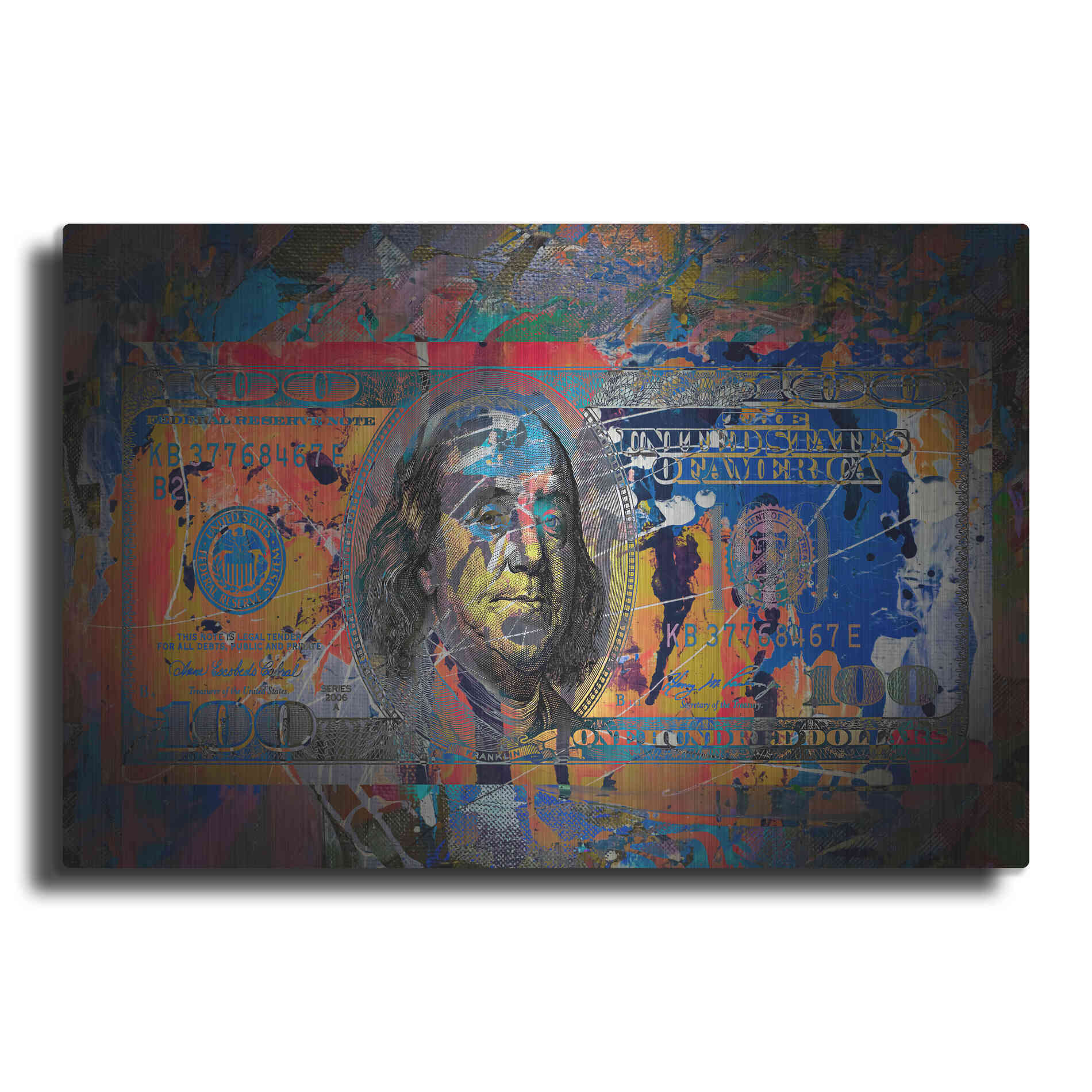 Luxe Metal Art 'Benjamin's Hundreds ' by Epic Portfolio Metal Wall Art