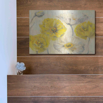 Luxe Metal Art 'Comtemporary Poppies I' by Carol Rowan, Metal Wall Art,16x12