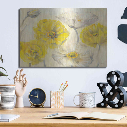 Luxe Metal Art 'Comtemporary Poppies I' by Carol Rowan, Metal Wall Art,16x12