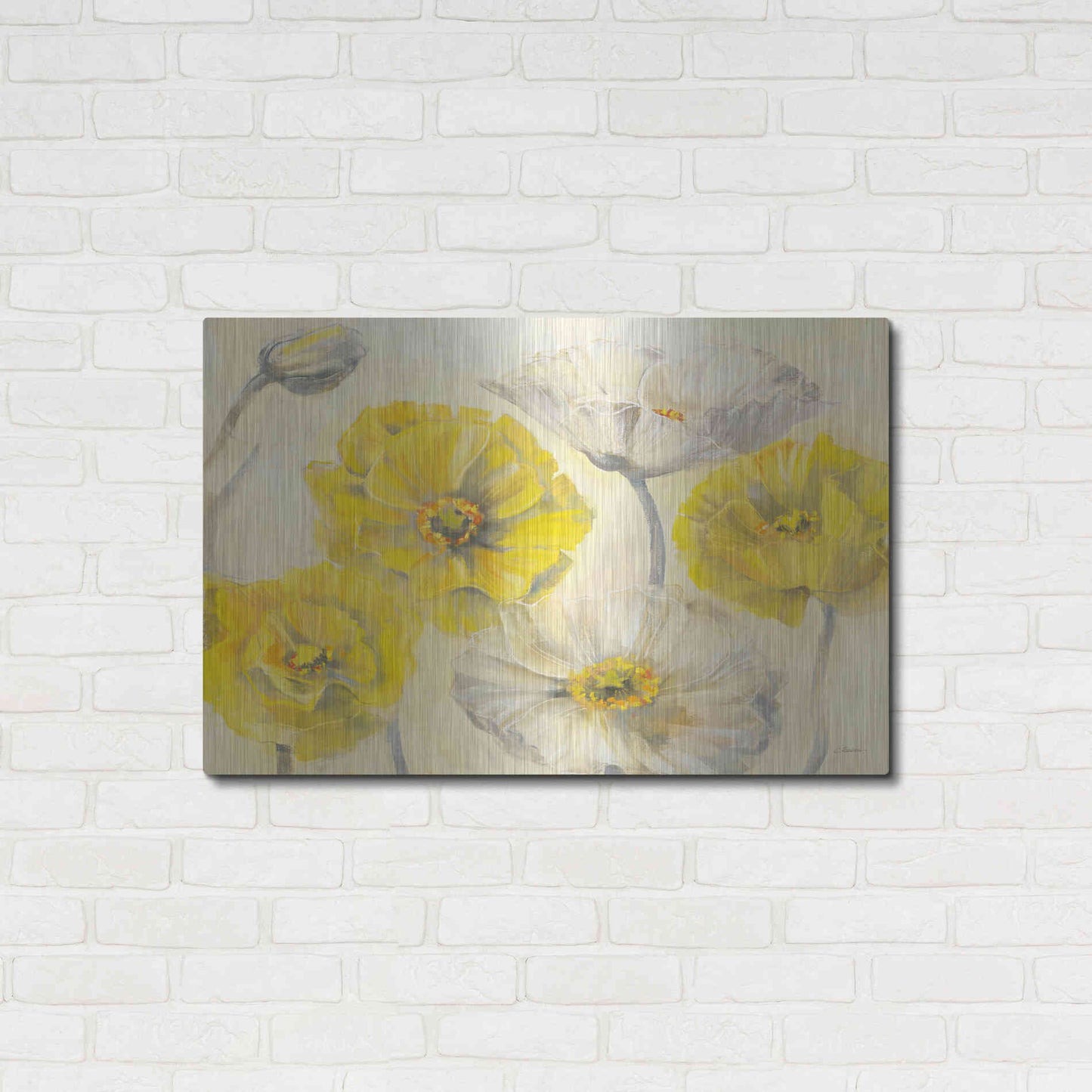 Luxe Metal Art 'Comtemporary Poppies I' by Carol Rowan, Metal Wall Art,36x24