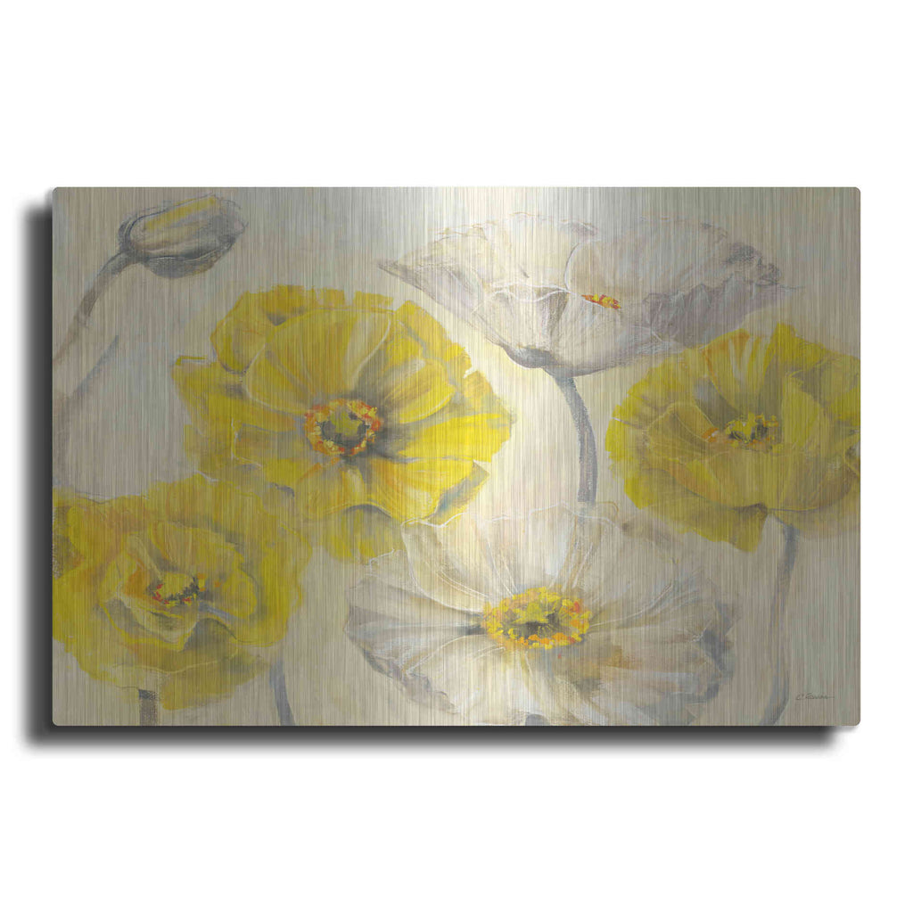 Luxe Metal Art 'Comtemporary Poppies I' by Carol Rowan, Metal Wall Art