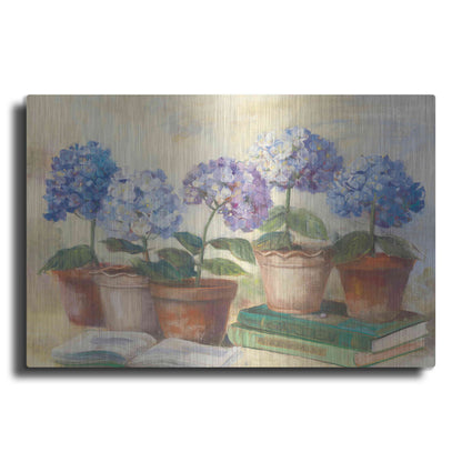 Luxe Metal Art 'Gardeners Hydrangeas' by Carol Rowan, Metal Wall Art