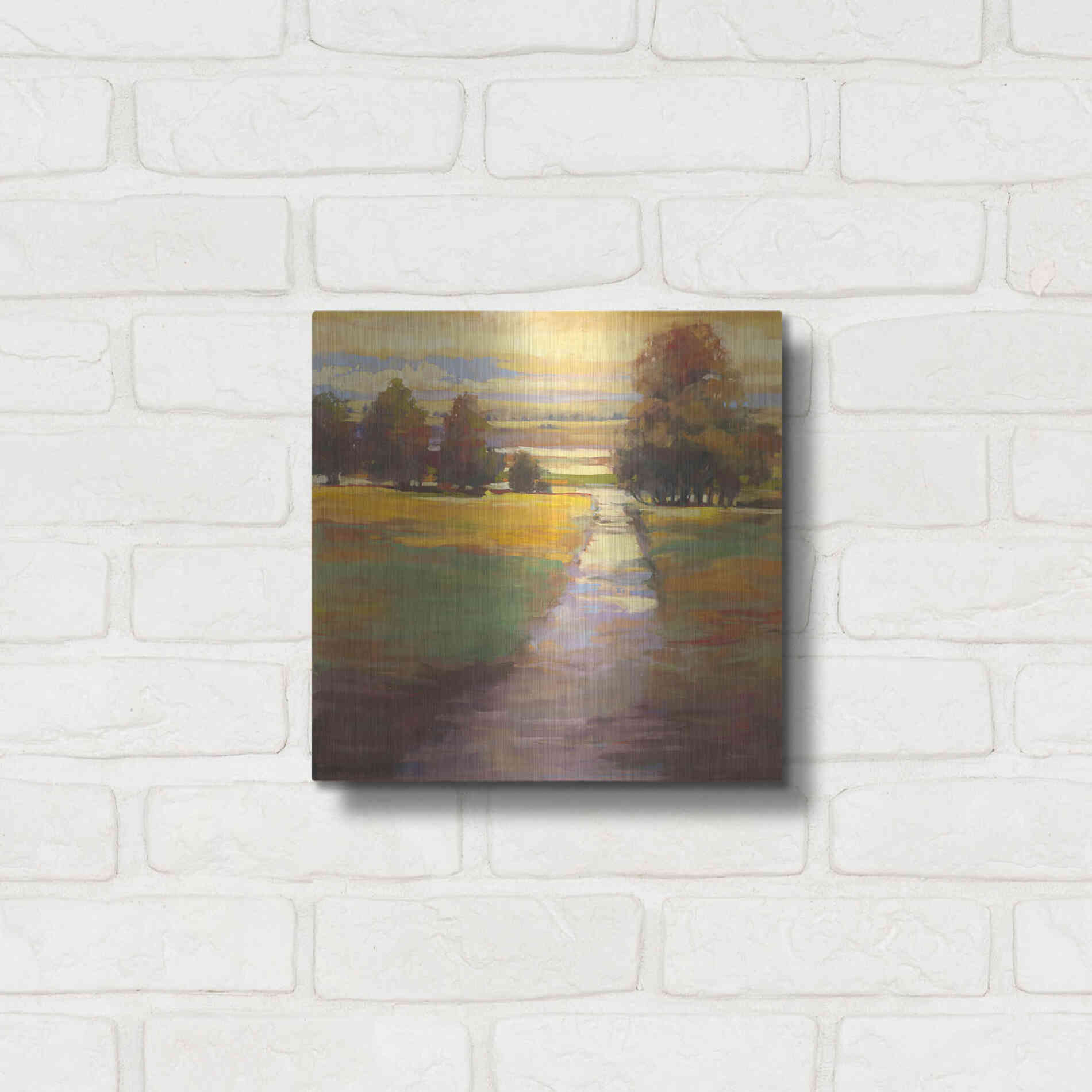 Luxe Metal Art 'October Path' by Carol Rowan, Metal Wall Art,12x12