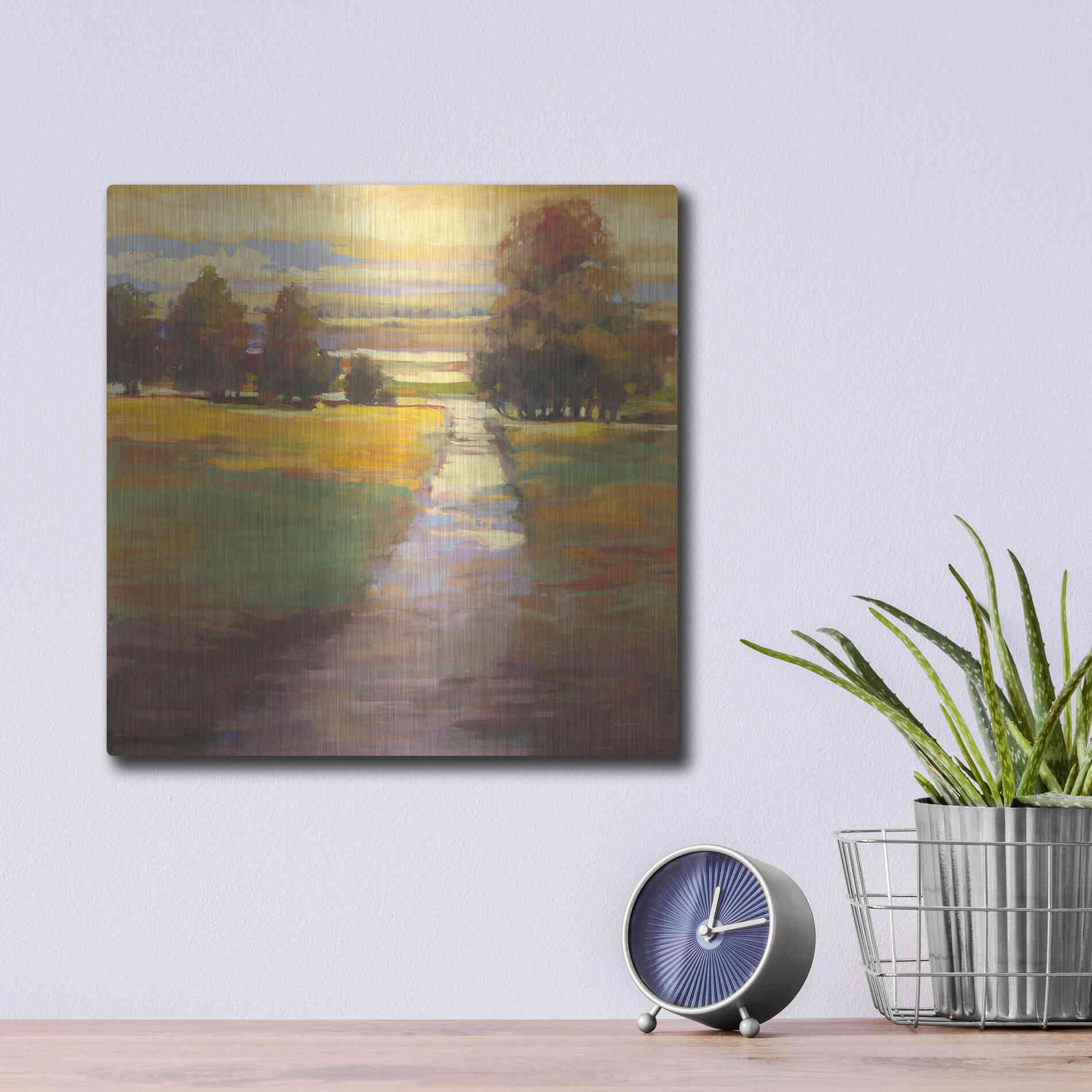 Luxe Metal Art 'October Path' by Carol Rowan, Metal Wall Art,12x12