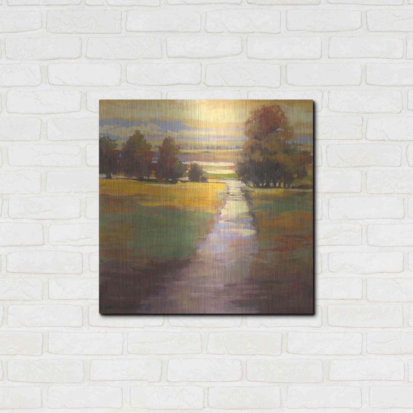 Luxe Metal Art 'October Path' by Carol Rowan, Metal Wall Art,24x24