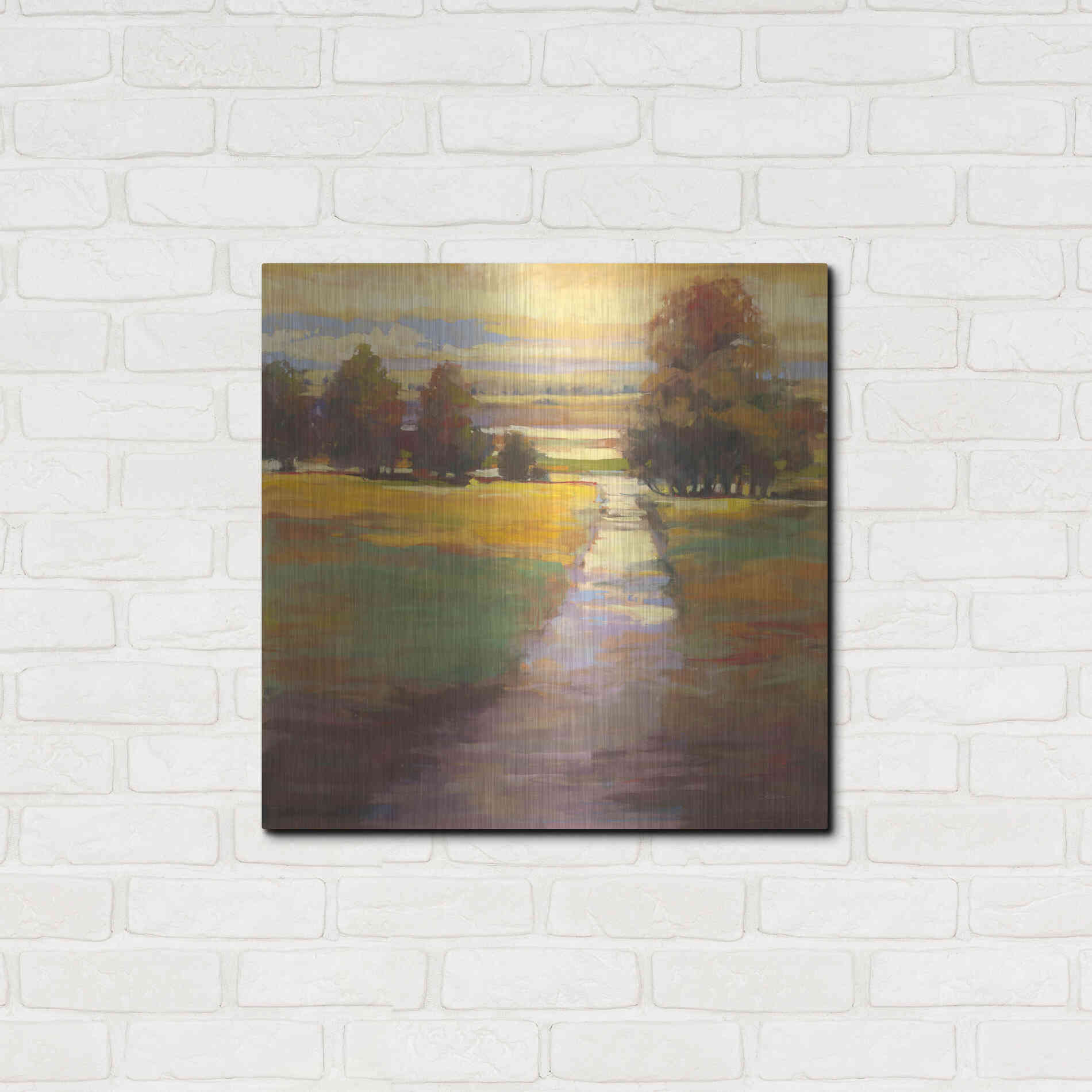 Luxe Metal Art 'October Path' by Carol Rowan, Metal Wall Art,24x24