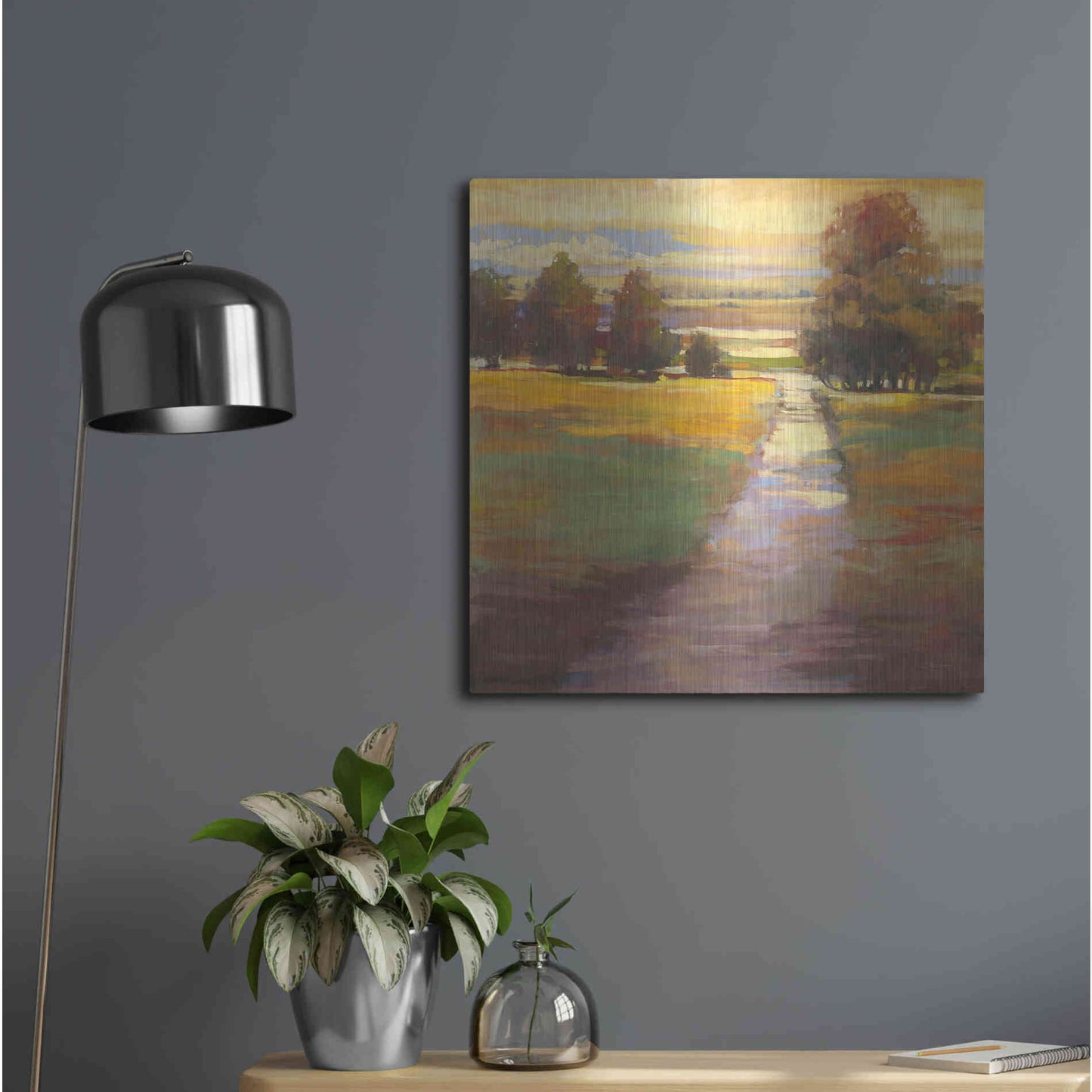 Luxe Metal Art 'October Path' by Carol Rowan, Metal Wall Art,24x24