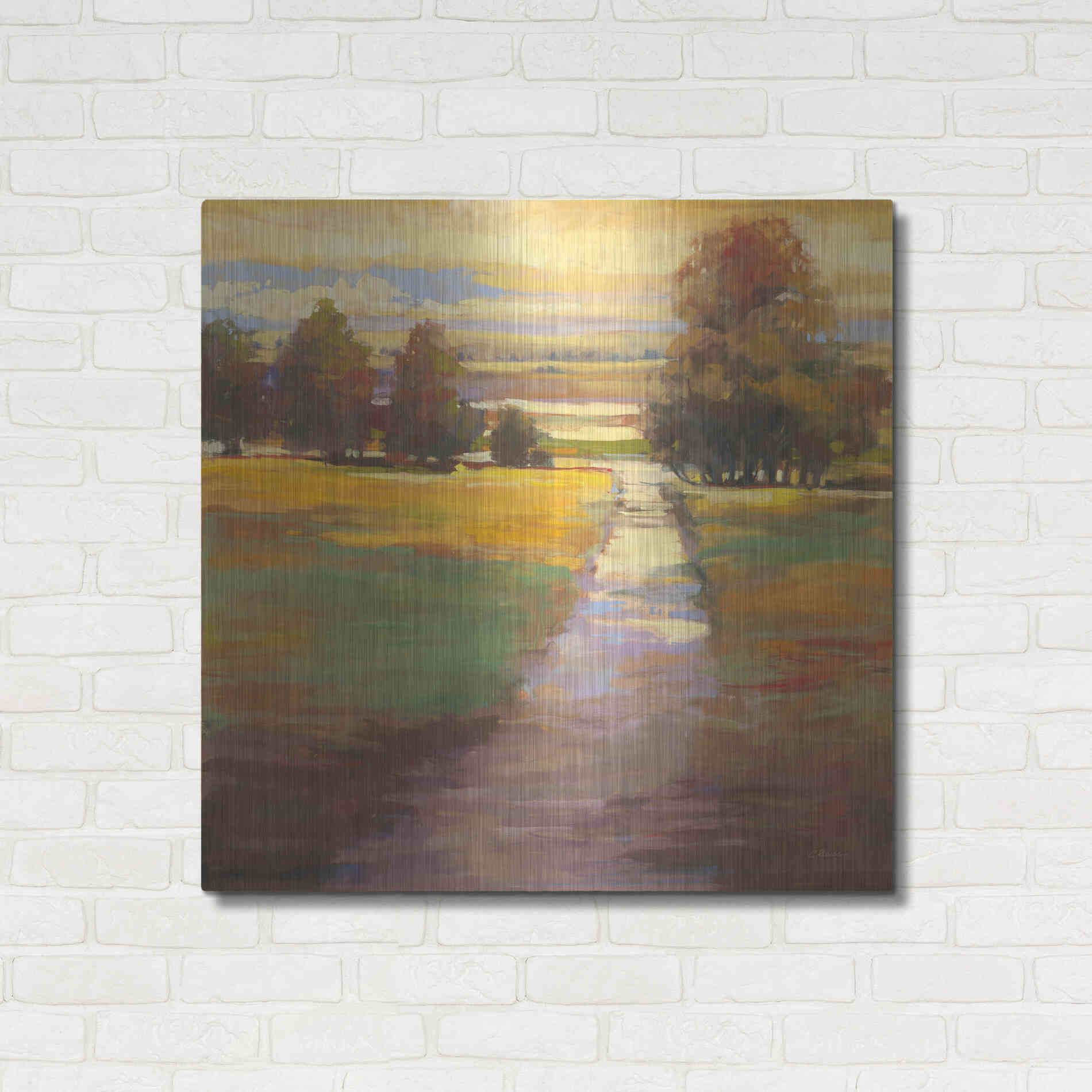 Luxe Metal Art 'October Path' by Carol Rowan, Metal Wall Art,36x36