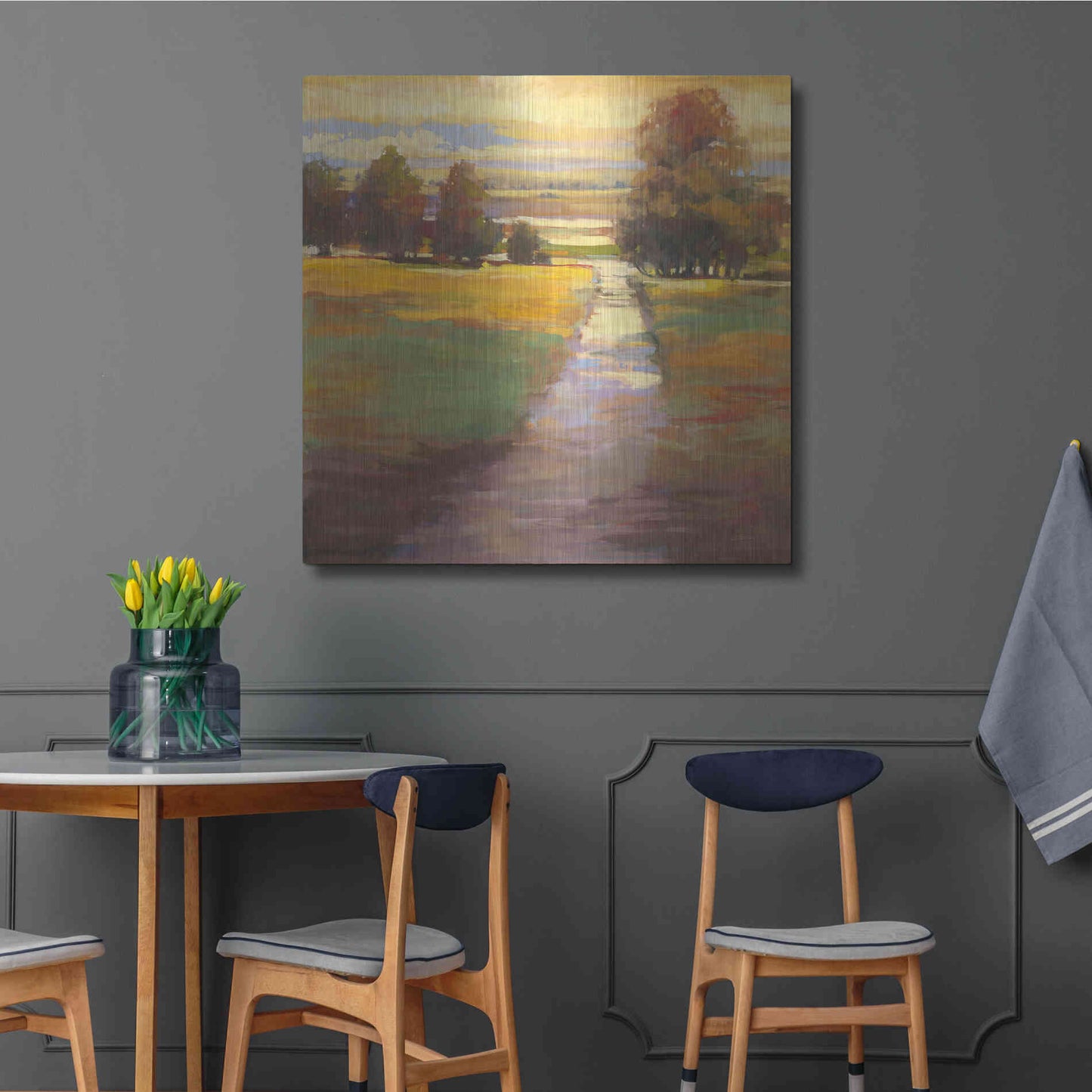 Luxe Metal Art 'October Path' by Carol Rowan, Metal Wall Art,36x36