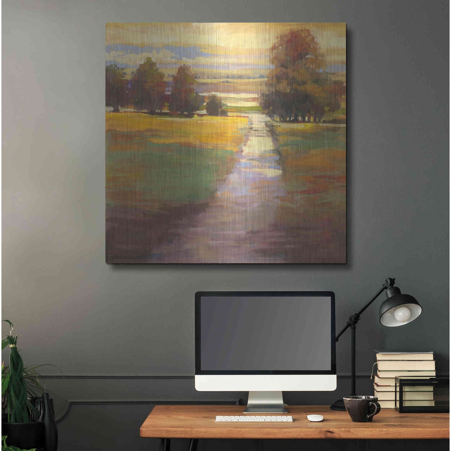 Luxe Metal Art 'October Path' by Carol Rowan, Metal Wall Art,36x36