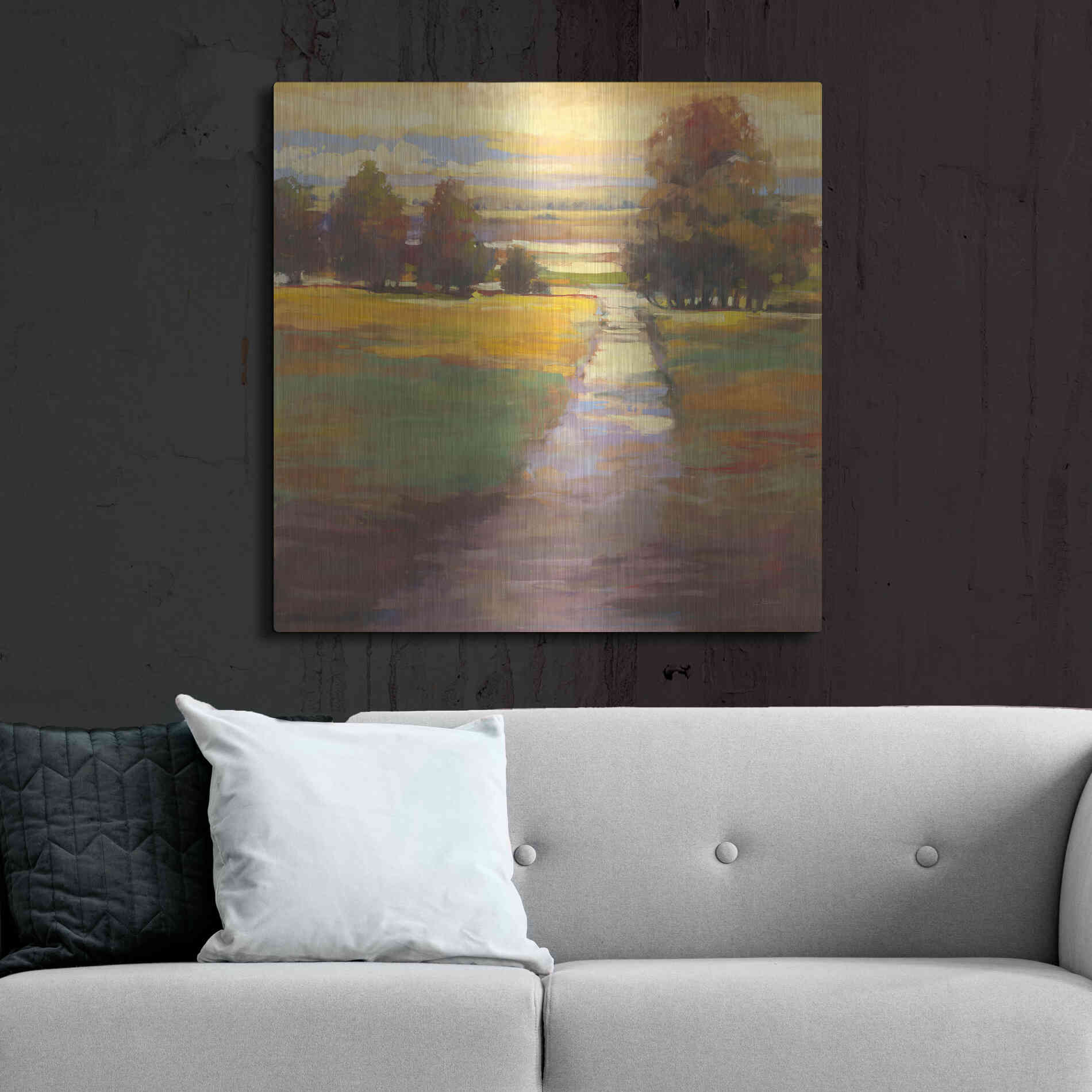 Luxe Metal Art 'October Path' by Carol Rowan, Metal Wall Art,36x36
