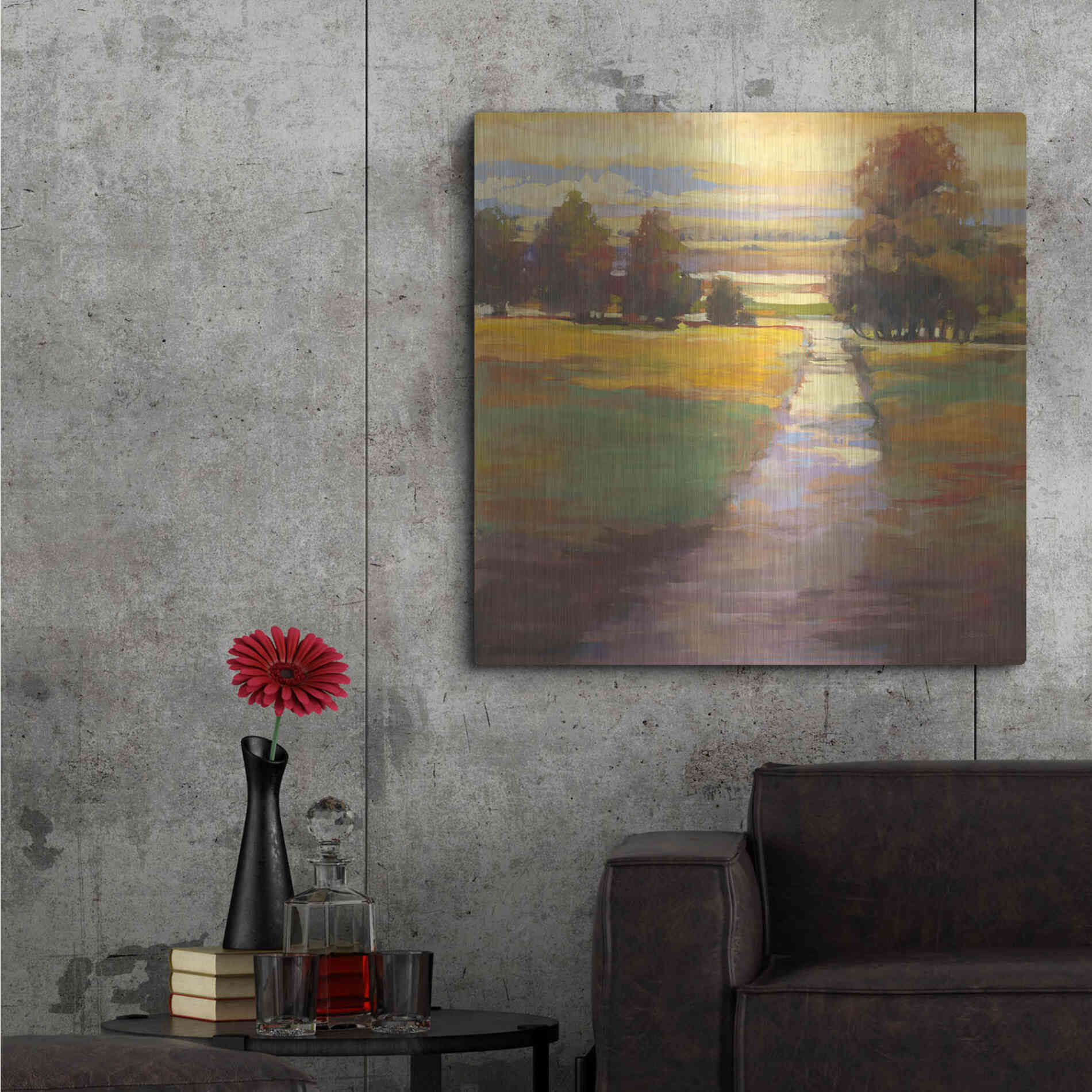 Luxe Metal Art 'October Path' by Carol Rowan, Metal Wall Art,36x36