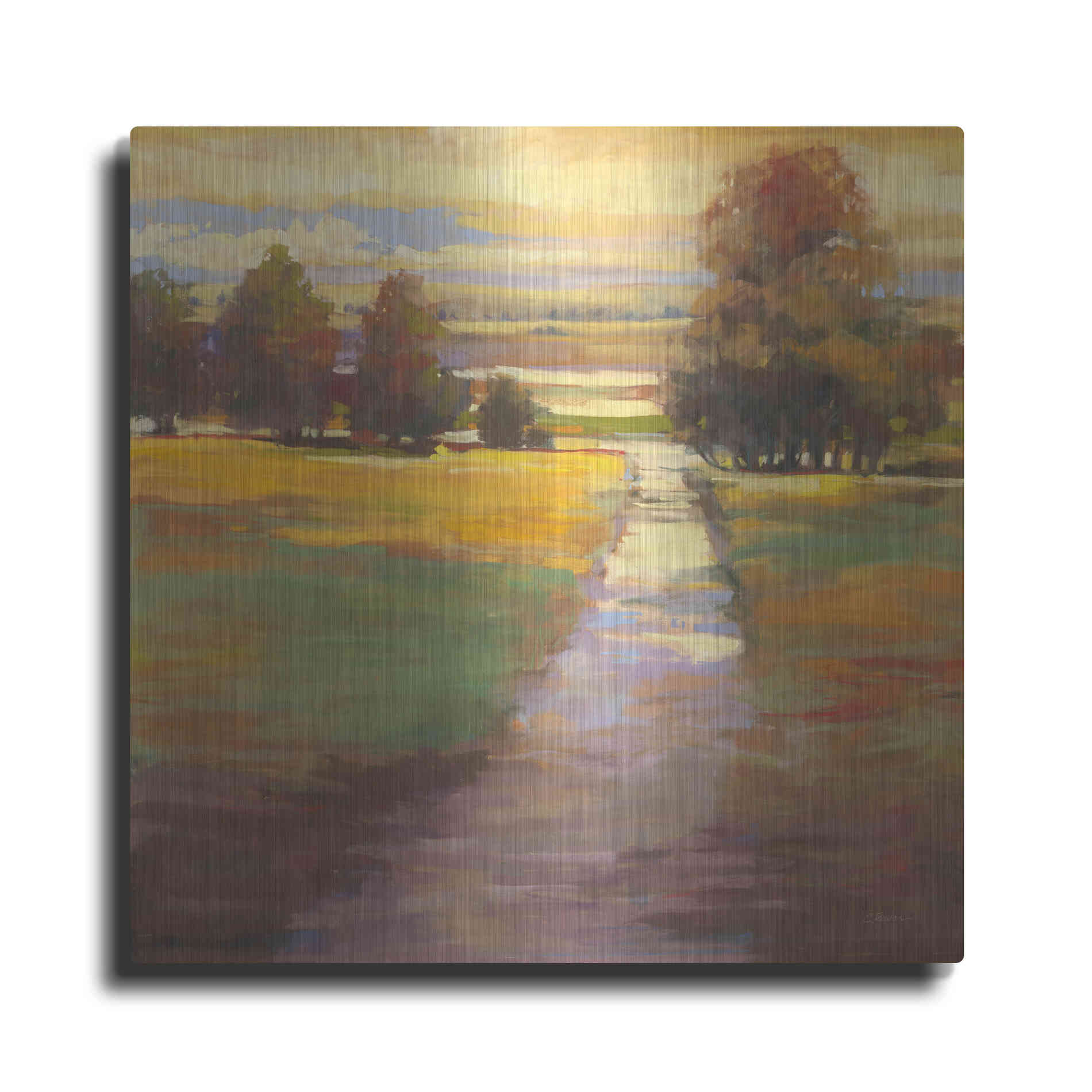 Luxe Metal Art 'October Path' by Carol Rowan, Metal Wall Art