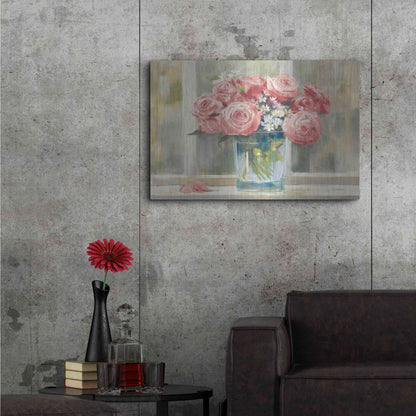 Luxe Metal Art 'Pink Roses' by Carol Rowan, Metal Wall Art,36x24