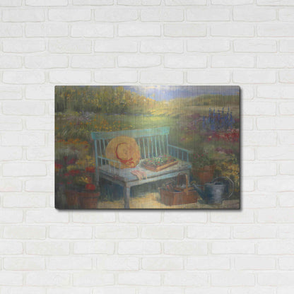 Luxe Metal Art 'Working In The Garden' by Carol Rowan, Metal Wall Art,36x24