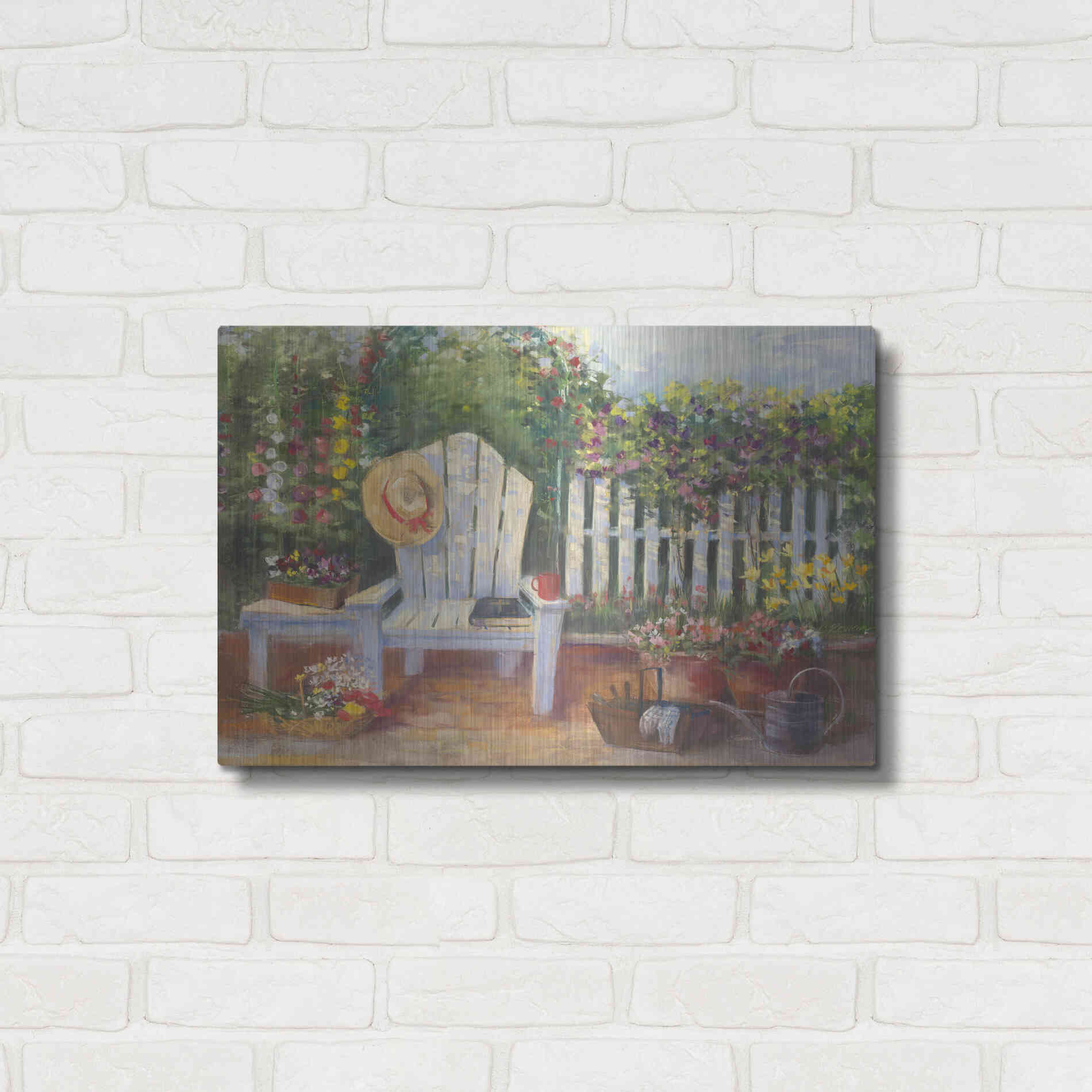 Luxe Metal Art 'Carols Sunny Garden' by Carol Rowan, Metal Wall Art,24x16