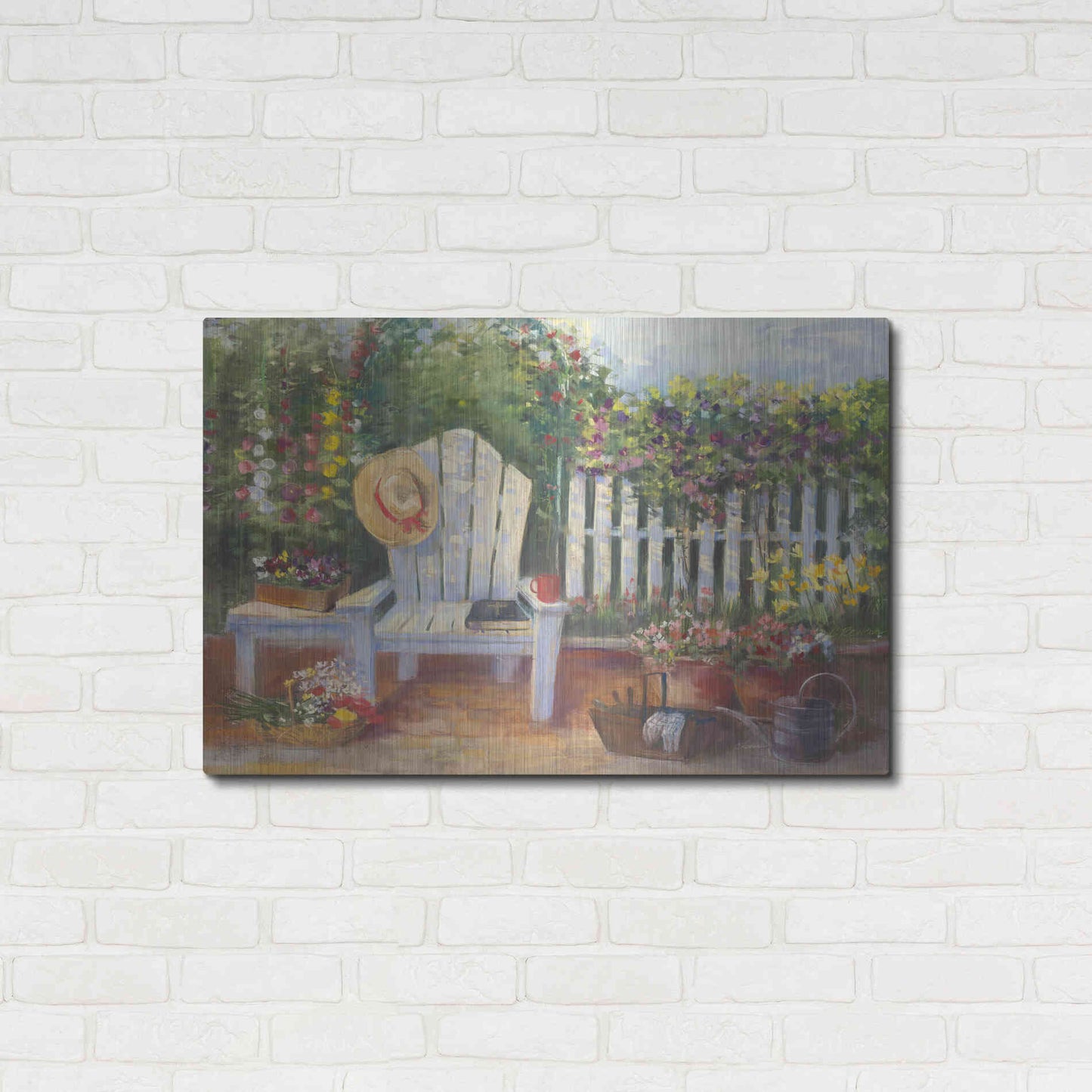 Luxe Metal Art 'Carols Sunny Garden' by Carol Rowan, Metal Wall Art,36x24