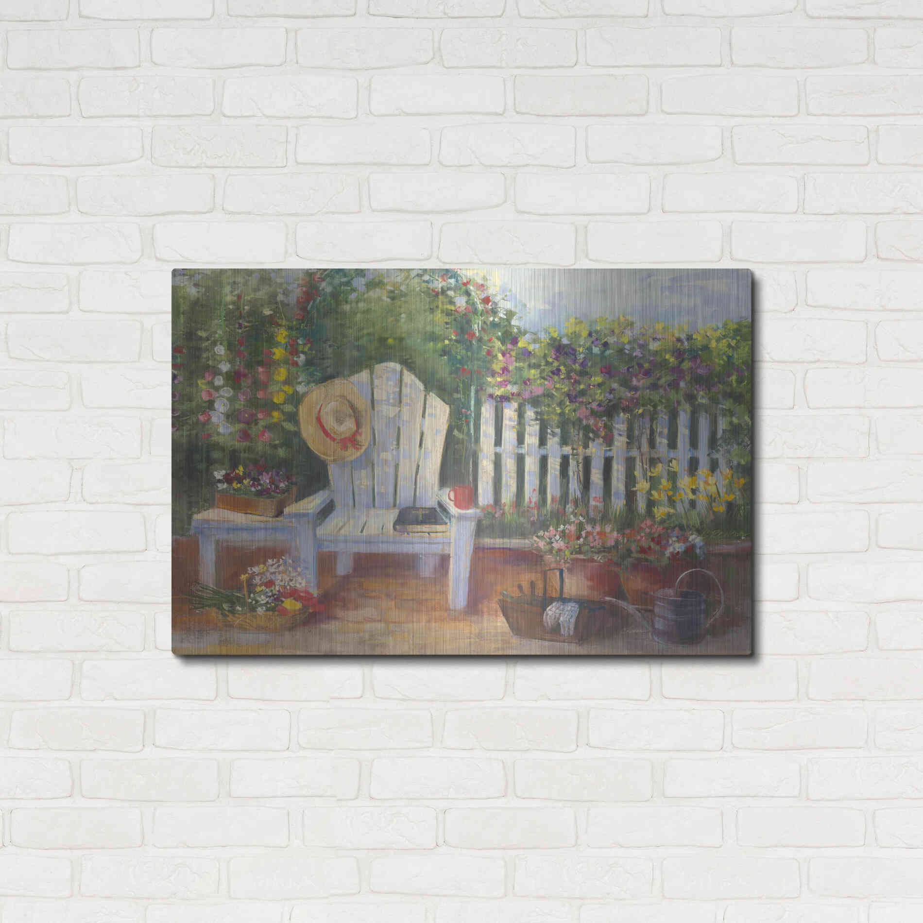 Luxe Metal Art 'Carols Sunny Garden' by Carol Rowan, Metal Wall Art,36x24