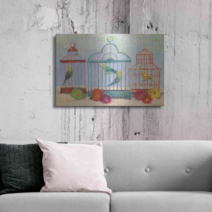 Luxe Metal Art 'Vintage Birdcage I Crop' by Carol Rowan, Metal Wall Art,36x24