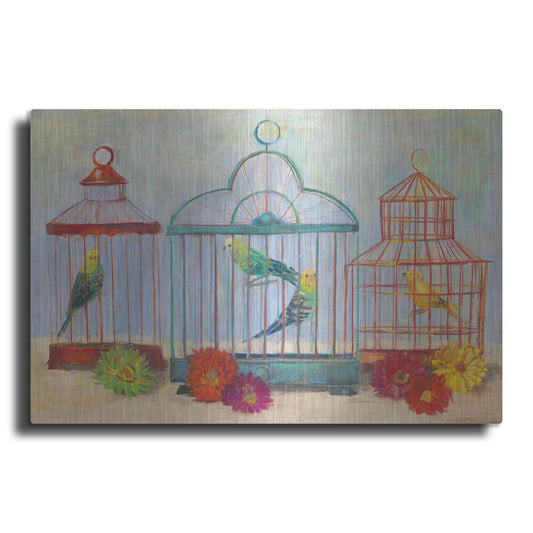 Luxe Metal Art 'Vintage Birdcage I Crop' by Carol Rowan, Metal Wall Art