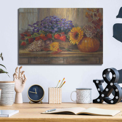 Luxe Metal Art 'October Still Life' by Carol Rowan, Metal Wall Art,16x12