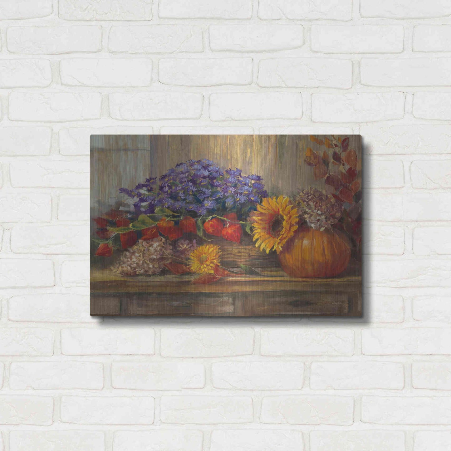 Luxe Metal Art 'October Still Life' by Carol Rowan, Metal Wall Art,24x16
